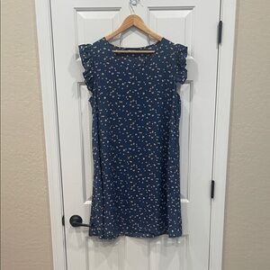 SHEIN Navy Floral Ruffle Kids Dress
